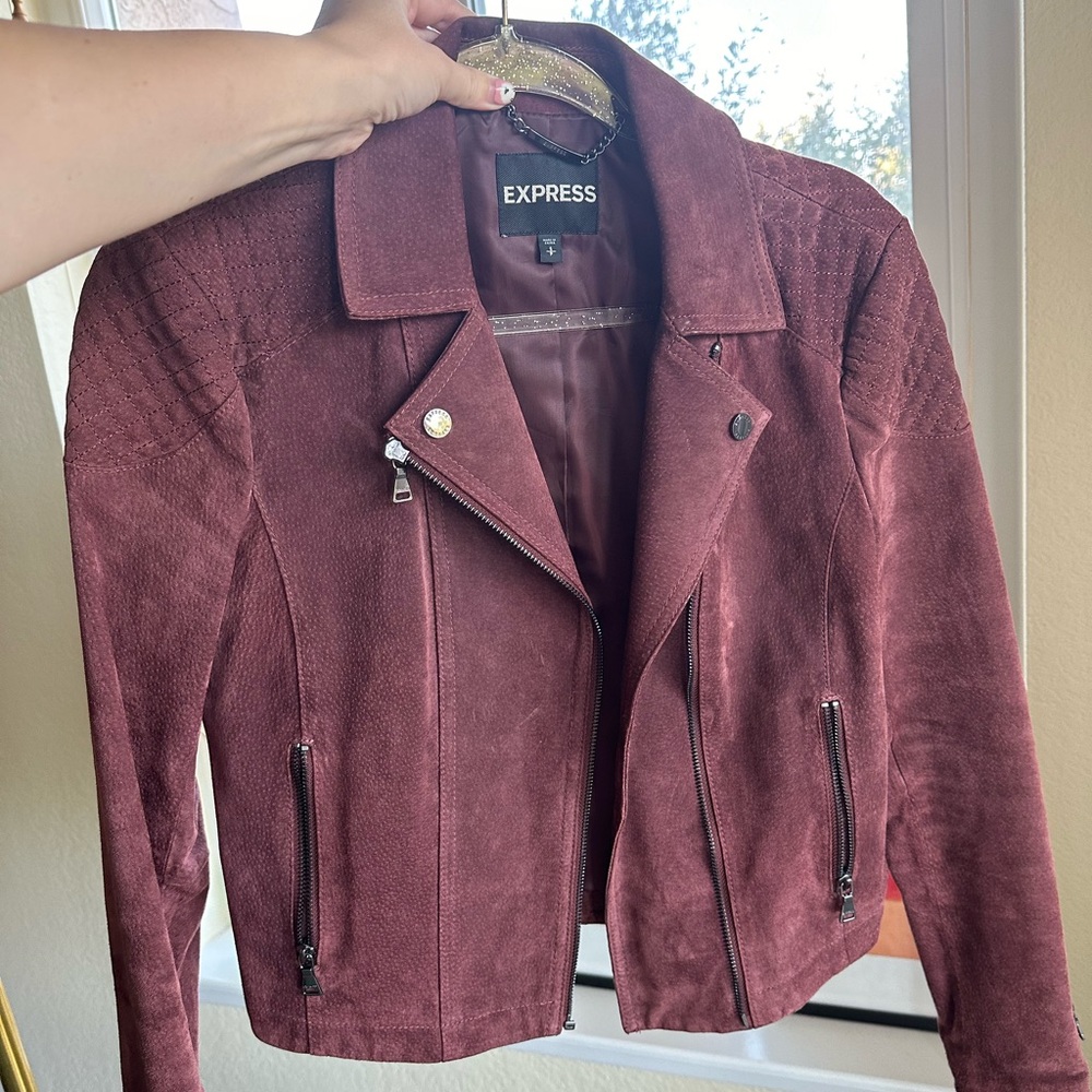 Express Genuine Suede Moto Jacket